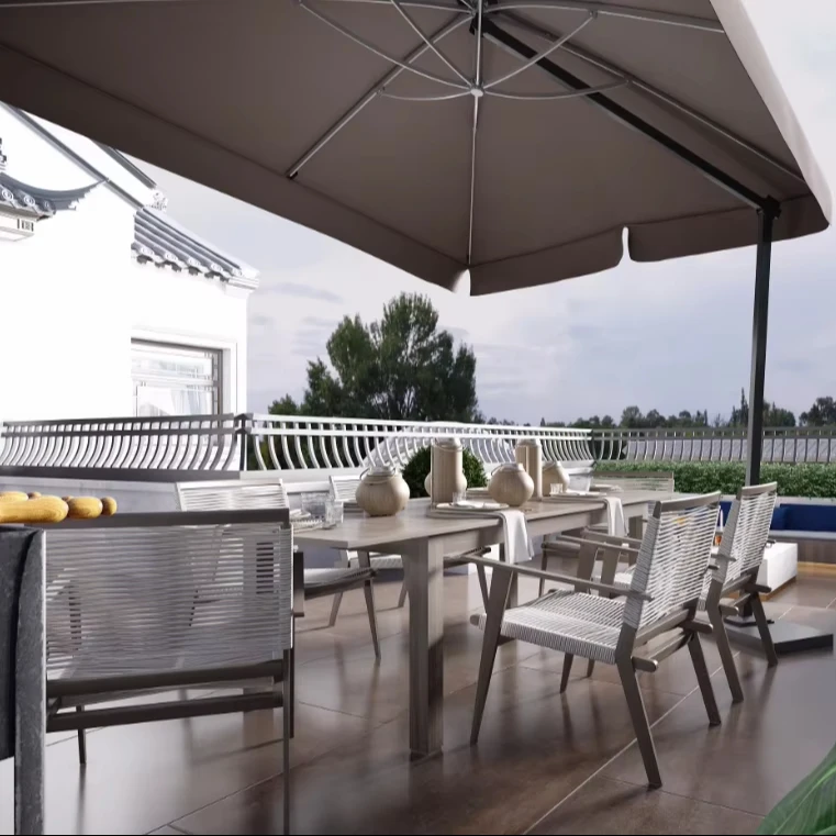 Durable Teak Lounge Rattan Sets Waterproof Luxury Outdoor Furniture for Garden Patio Sunbeds Dining Outdoor Leisure Sofa Set - Image 2