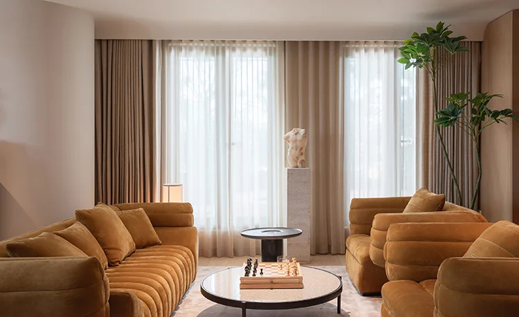 Modern High Quality Four-Seater Minimalist Style Yellow Genuine Leather Living Room Sofa Set for Villa Apartment - Image 13