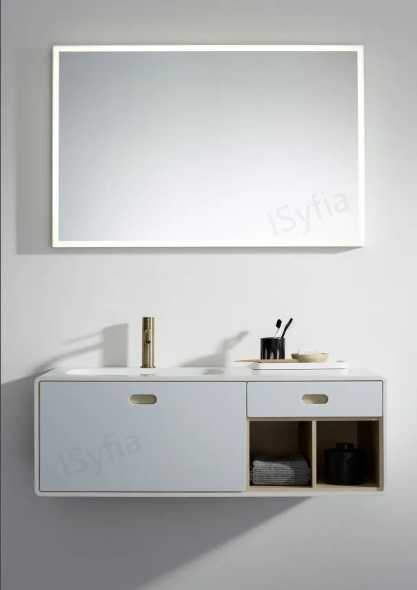 Hotel Vanity Villa High-End Light Luxury Large Wall-Mounted Bathroom Vanity Cabinet with Bath Mirrors Solid Wood Carcase Marble - Image 6
