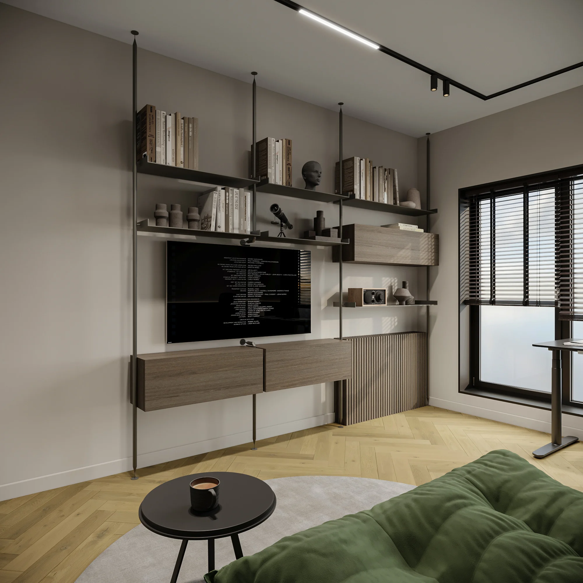 Apartment Villa Design Kitchen Cabinet Design Interior Design of High-Volume Villas Wine Cabinet Living Room - Image 3