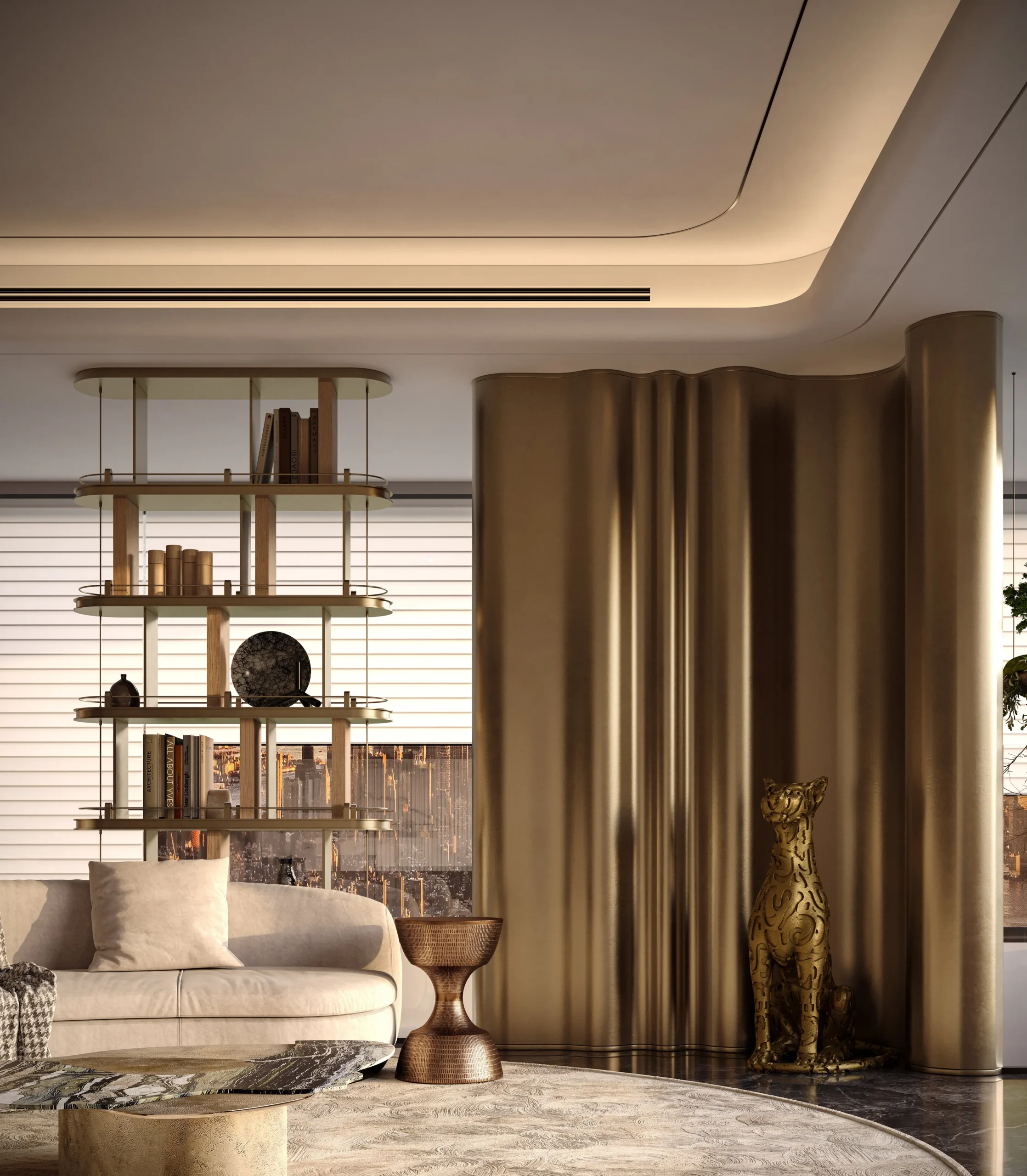 Kitchen Cabinet Design Interior Design of High-Volume Villas Sofa Wine Cabinet Living Room Apartment Villa Design - Image 6