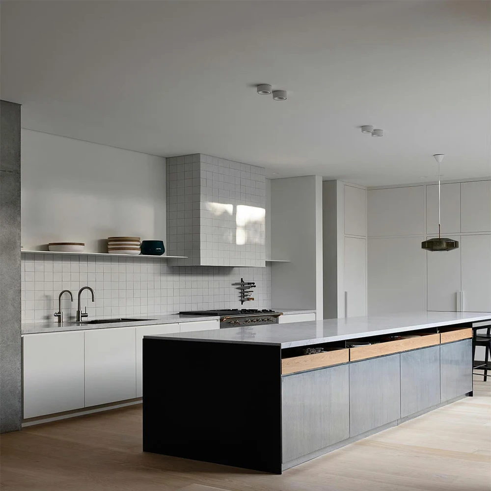 French Lift-Up Wood Kitchen Cabinet Stainless Modular Cabinets on Sale Wood Material - Image 2
