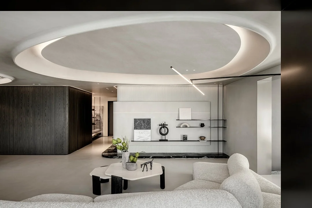 Apartment Villa Design Kitchen Cabinet Design Interior Design of High-Volume Villas Sofa Wine Cabinet Living Room - Image 2