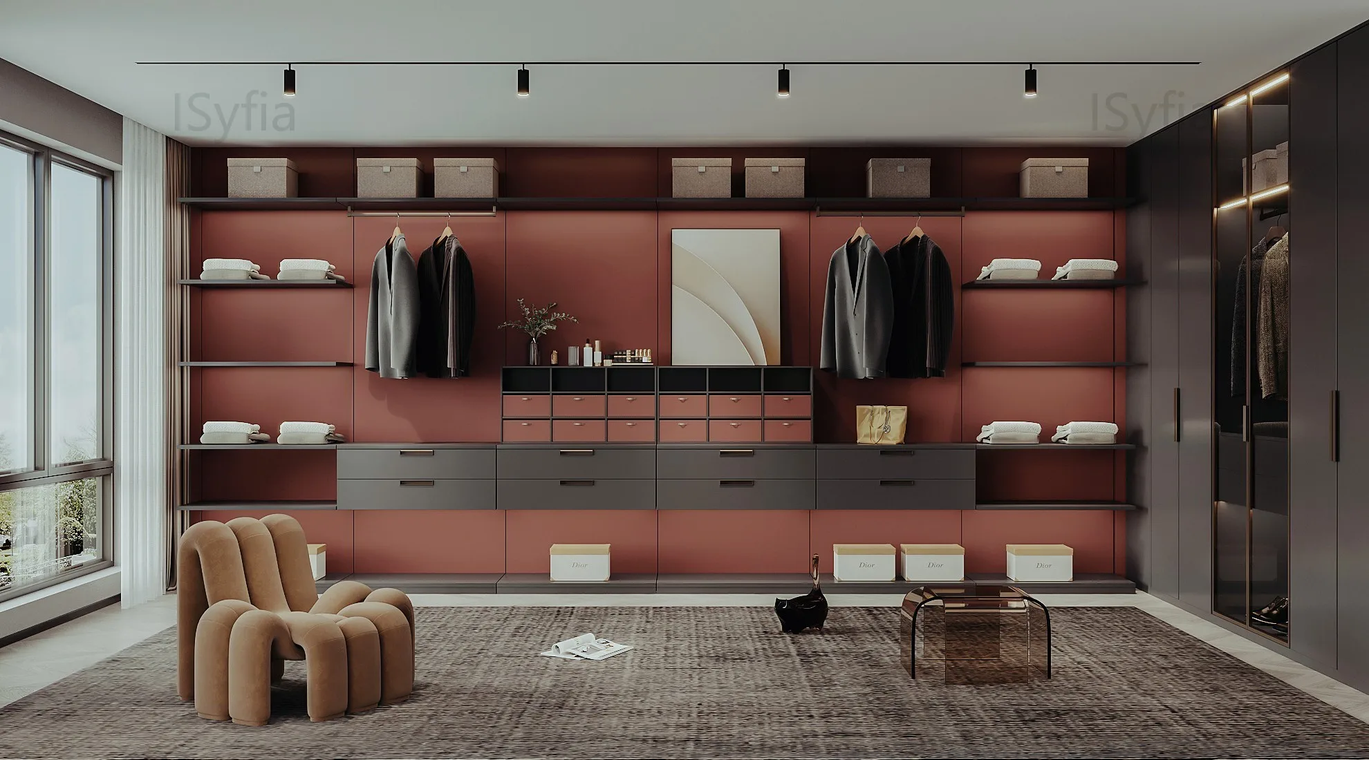 Modern Luxury Custom L-Shape Walk-In LED Light Wardrobe Solid Wood Door New Popular Closet Storage Cabinets for Bedroom - Image 4