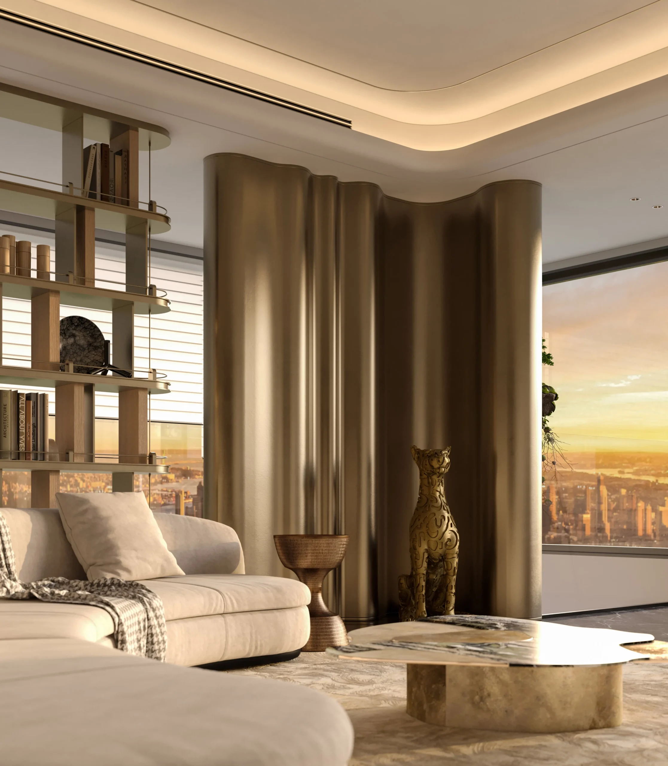 Kitchen Cabinet Design Interior Design of High-Volume Villas Sofa Wine Cabinet Living Room Apartment Villa Design - Image 5