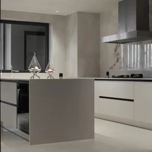 Modern Kitchen Cabinet with Wood Material Acrylic Surface Treatment Door Panel Hinge Accessories