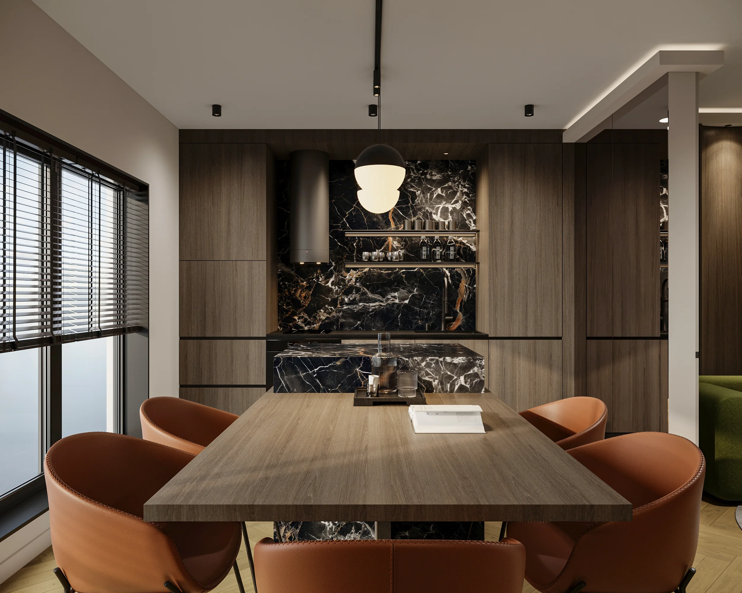 Apartment Villa Design Kitchen Cabinet Design Interior Design of High-Volume Villas Wine Cabinet Living Room - Image 10