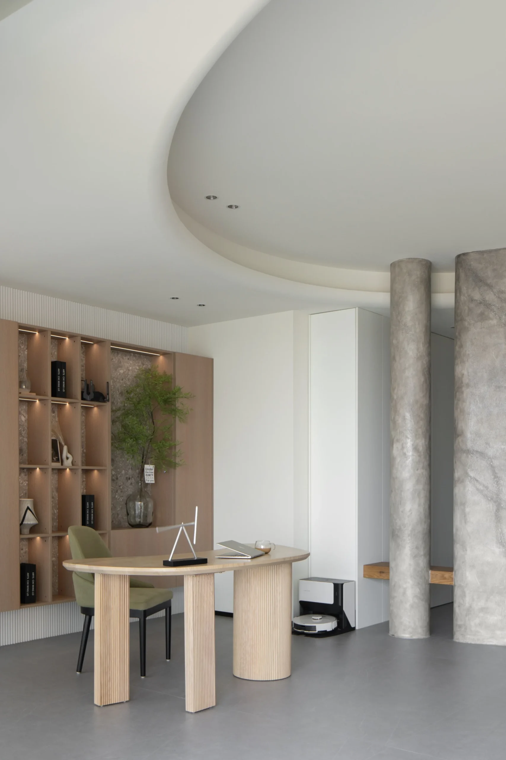 Interior Design Custom Furniture Wooden Cabinet Bookshelf Dining Room - Image 4