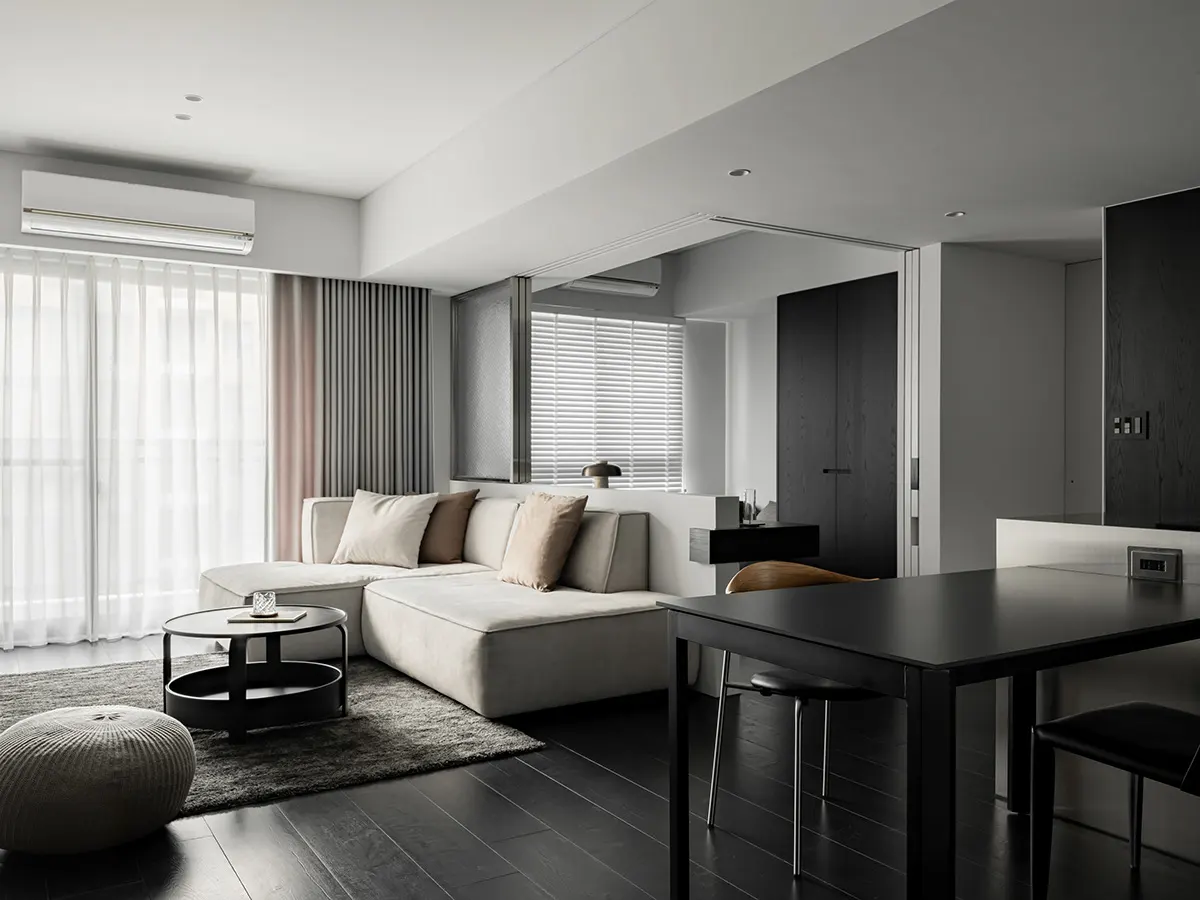 Dark Black Kitchen Cabinet Modern Melamine Board Wood Modular Stainless Steel Cabinet Furniture Apartment Villa Island Cabinet - Image 7