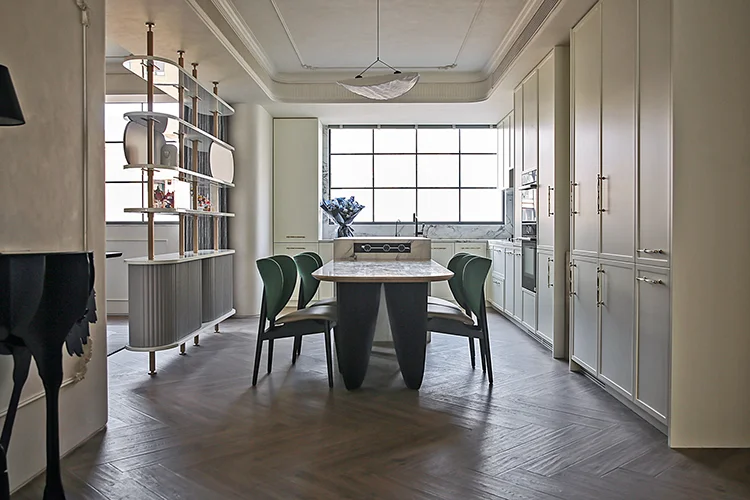 Modern Solid Wood Kitchen Cabinet Set Painted Door Panel Surface Treatment for Island Furniture Apartments Villas Includes Hinge - Image 10