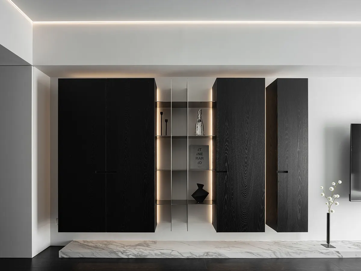 Customizable Modern MDF Drawers Cabinet Wood Fabric Storage for Home Corridor Living Room Bedrooms Hotels - Image 3