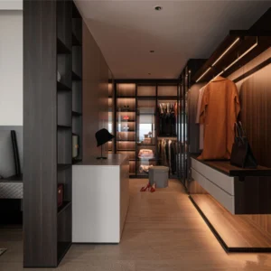 Luxury Convertible Wardrobe Sliding Door Steel Wood Clothes Cabinet for Home Apartment Workshop