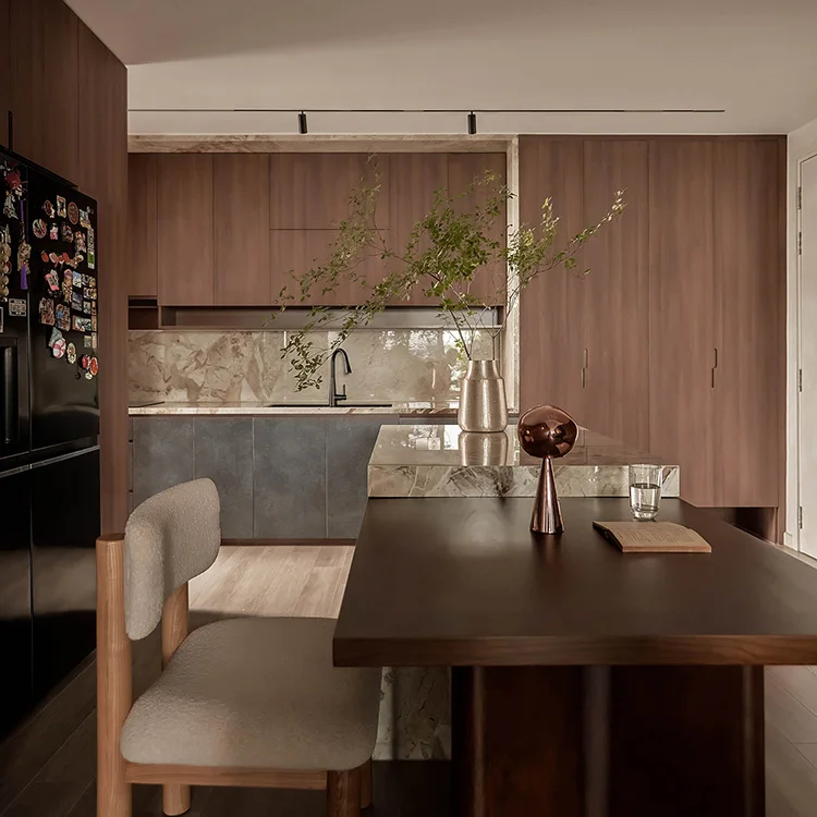 Modern Luxury Kitchen Cabinet Customizable Full Set Furniture Model Modular Size Exterior Supplier Cheap Kitchen Melamine Board - Image 5