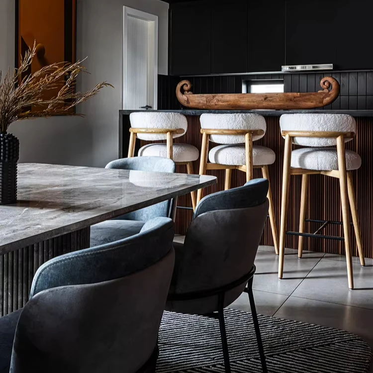 Restaurant Nordic Luxury Modern Bar Stool Set | Hotel-Grade for Pool Table, Kitchen & Villa Apartments | Guangzhou Manufacturer