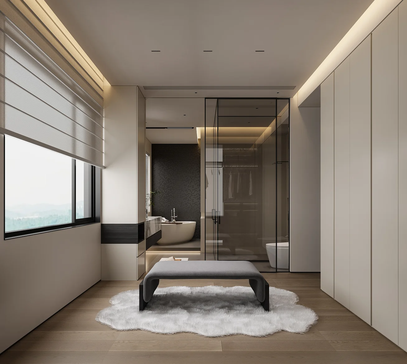 Villa Design Kitchen Cabinet Design Interior Design of High-Volume Villas Sofa Dining Table Chair Hanging Cabinet Living Room - Image 6