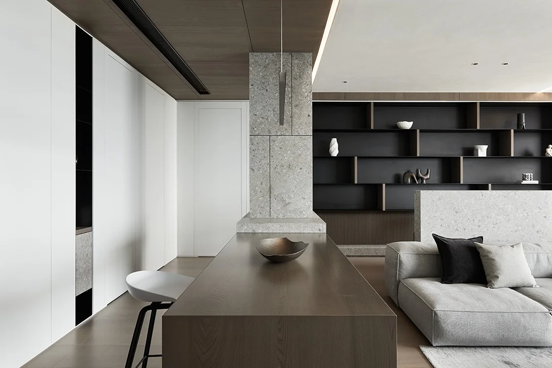 Modern Minimalist Black and Gray Villa Design Dark-colored Bookcase Black Bookcase High-end Customization Apartment Living Room - Image 11