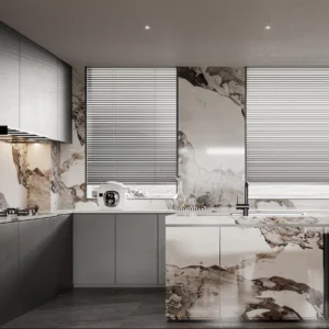 Villa Custom Designed Modern Kitchen Cabinets Open-Concept Hotel Walk in Closet Wardrobe Vanity Bathroom Open Garment Rack Area