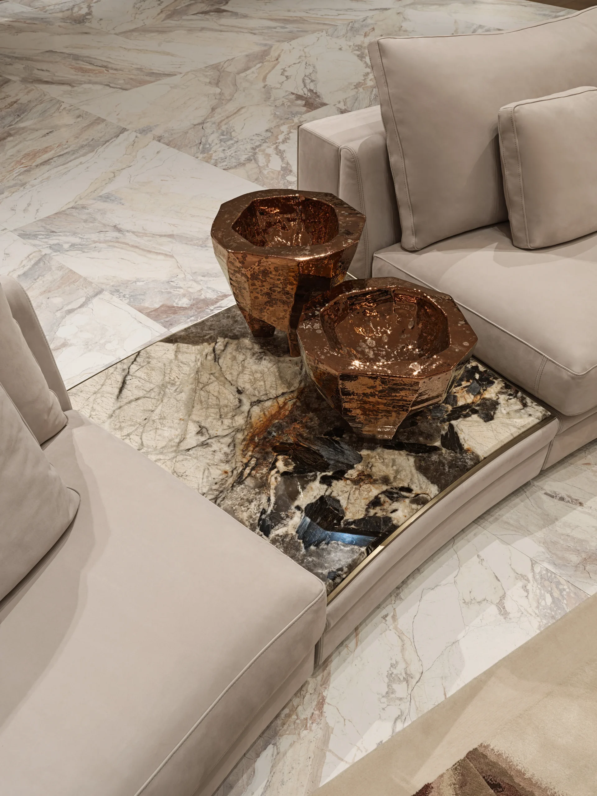 Luxury Contemporary High-End 4m Set Corner Fabric Sofa Velvet Luxury L-Shaped Sectional Sofas for Home Luxury - Image 5