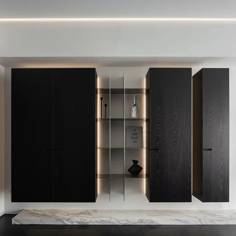 Customizable Stylish Modular Modern Wood Sideboard Storage Cabinet for Living Room Bedroom Hotel Decor