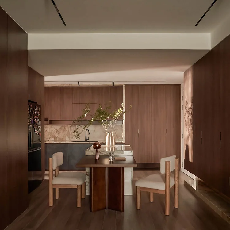 Manufacturers One Stop Project Kitchen Luxury Solid Wood Walnut Custom Storage Cabinet Modular Full Kitchen Cabinets - Image 3