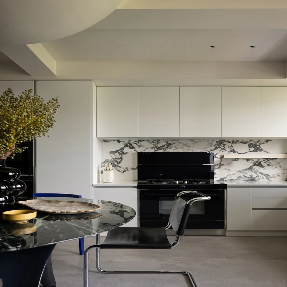 Luxury Stainless Steel Kitchen Cabinets with Complete Solid Wood Hardware Accessories for Home Use - Image 10