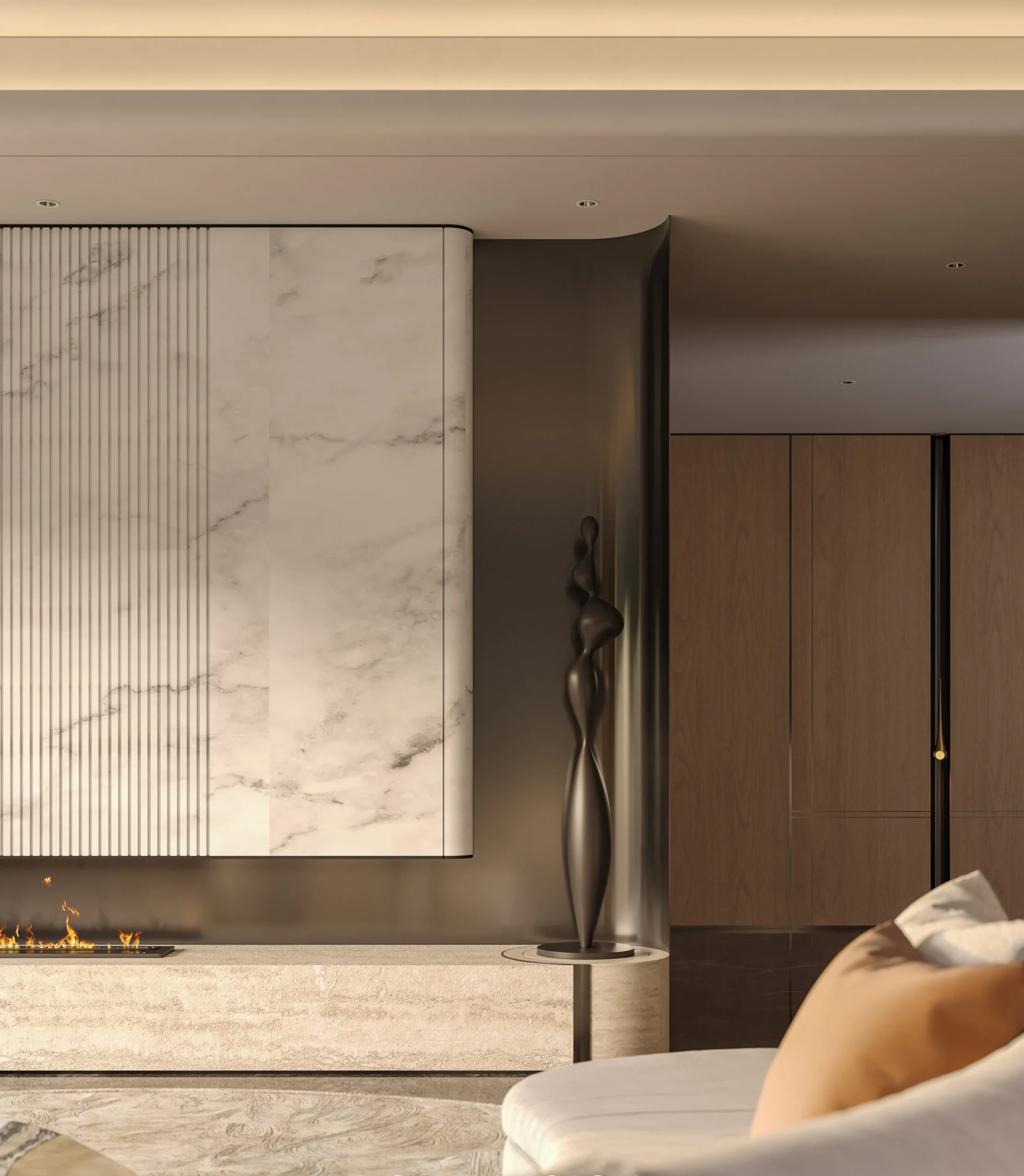 Apartment Villa Design Kitchen Cabinet Design Interior Design of High-Volume Villas Sofa Wine Cabinet Living Room - Image 10