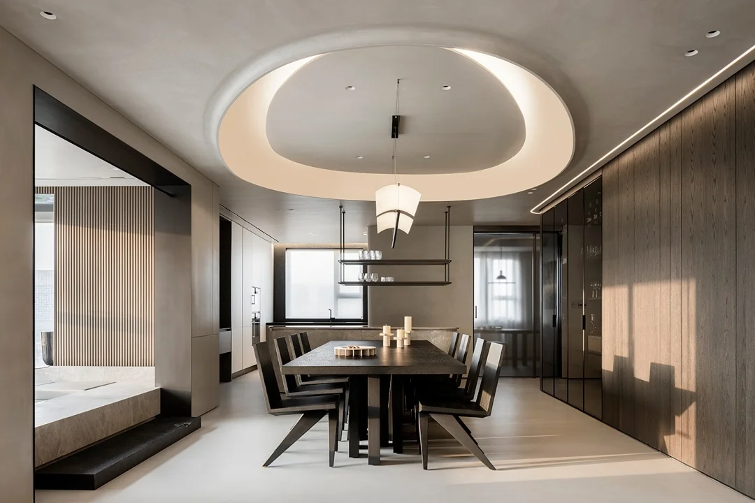 Apartment Villa Design Kitchen Cabinet Design Interior Design of High-Volume Villas Sofa Wine Cabinet Living Room - Image 3