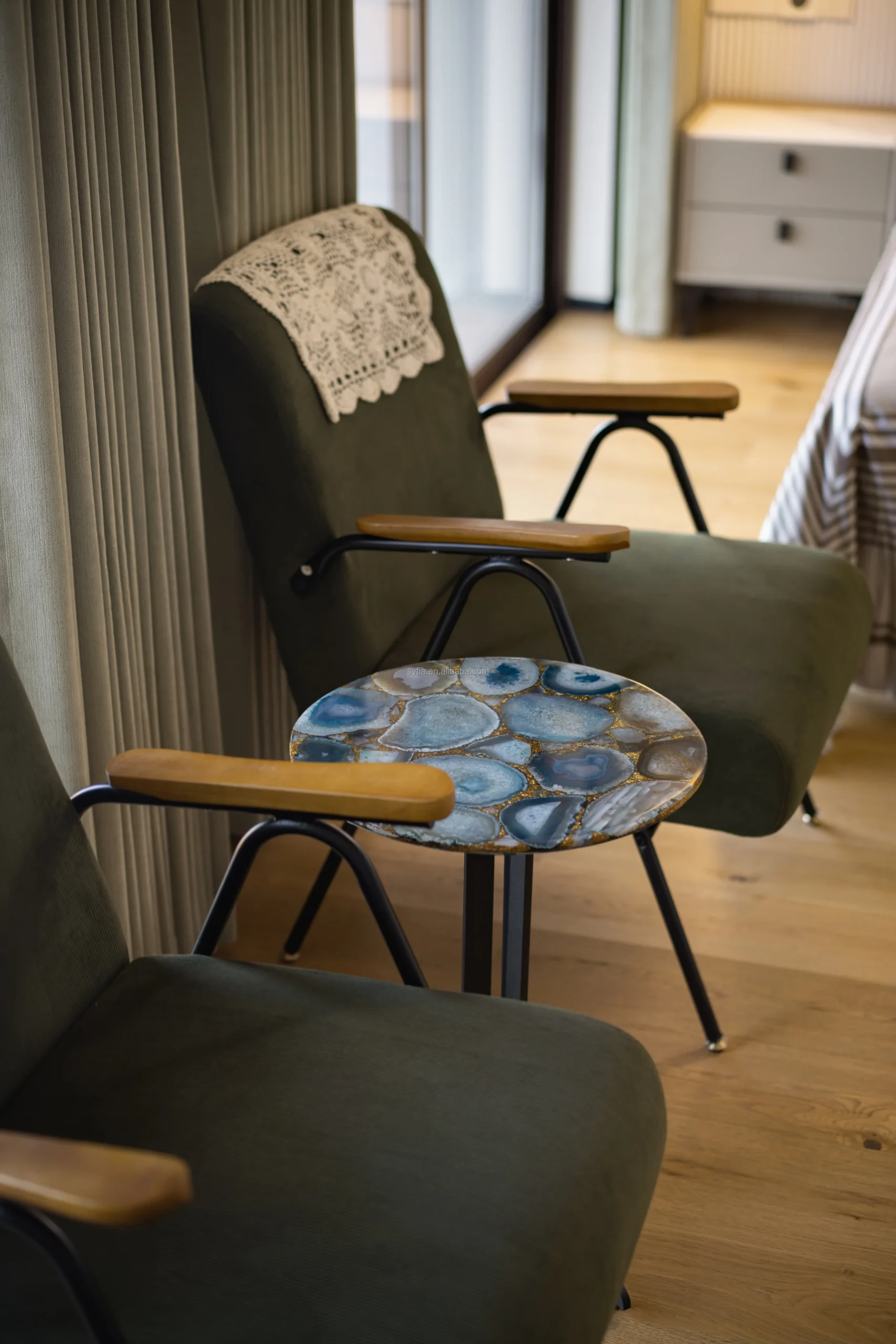 Interior Design Custom Furniture Wooden Cabinet Bookshelf Dining Room - Image 7