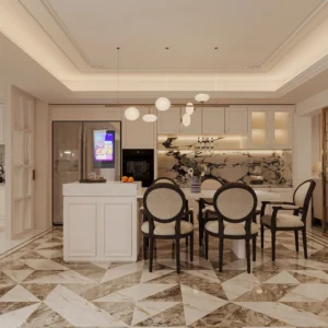 Kitchen Cabinets  Kitchen Islands Creamy American-Style White Cabinets Customized Cabinetry  One-Stop Turnkey Service of Villa