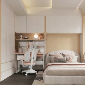 Creative Concept Design Simple Light Color Bedroom Space Bedroom Wardrobe Concept Design for Kids 3D Services