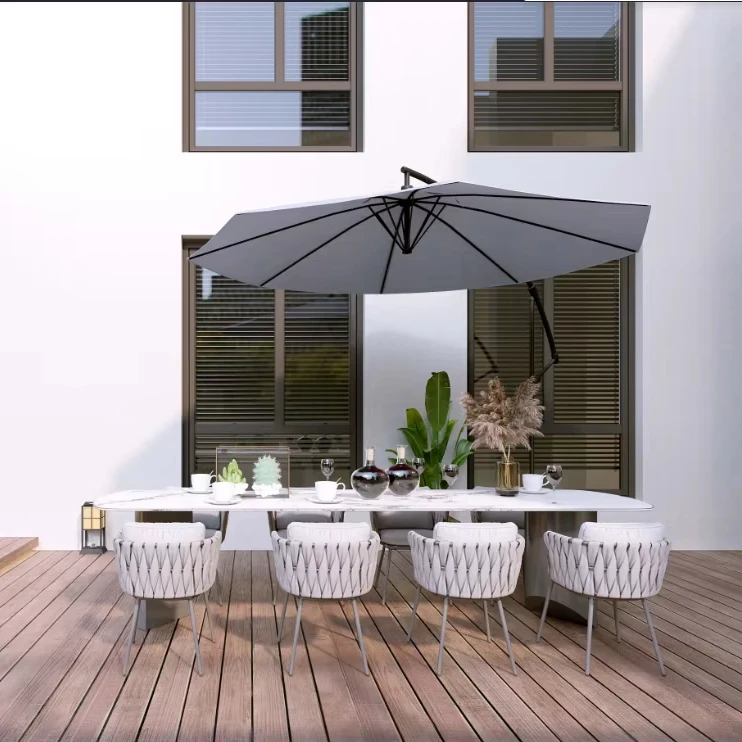 Durable Teak Lounge Rattan Sets Waterproof Luxury Outdoor Furniture for Garden Patio Sunbeds Dining Outdoor Leisure Sofa Set - Image 4