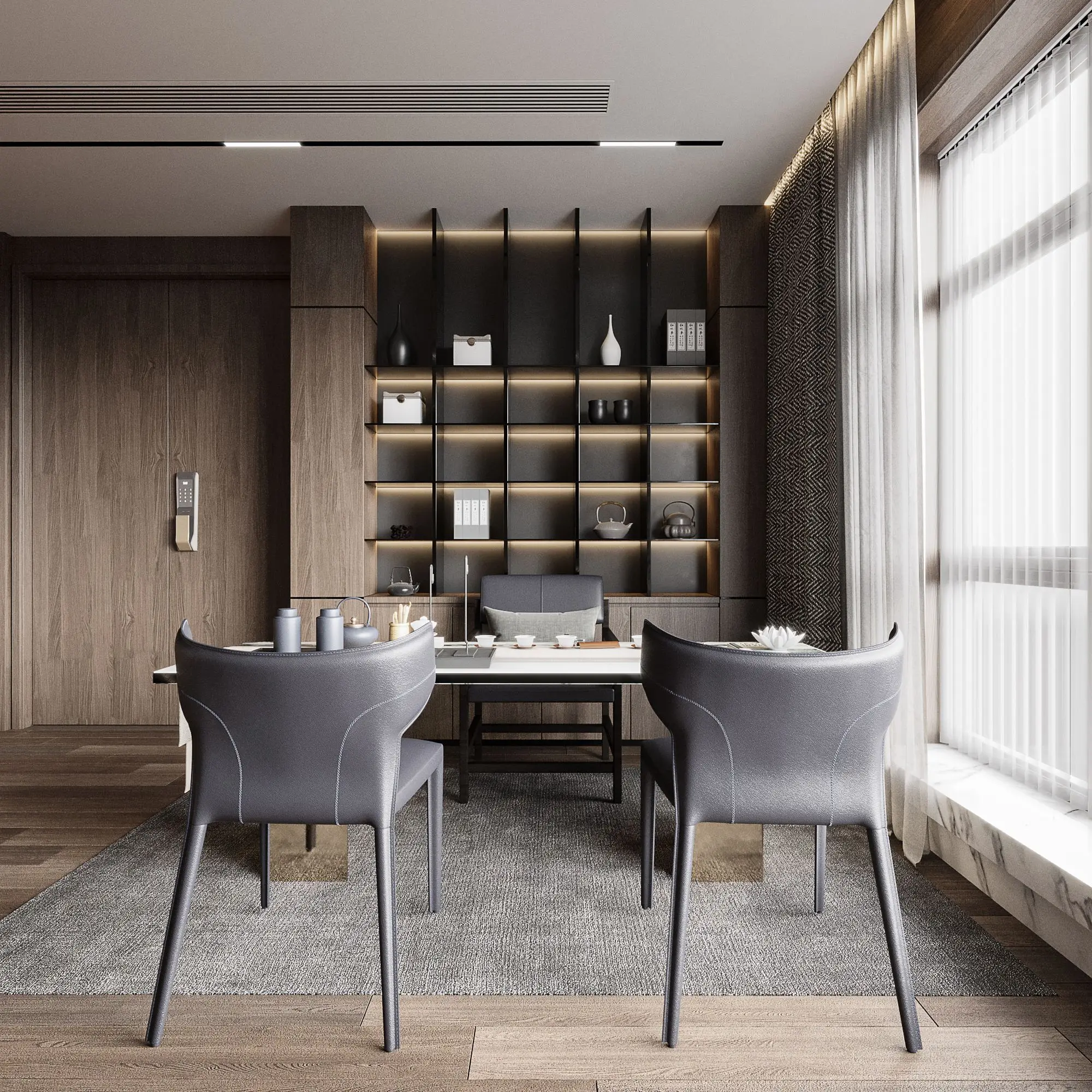 Office Furniture Book Shelf Executive Desk Premium Seat Office Building Desk Vanity Bathroom Suspended Aluminum-Frame Cabinet - Image 12