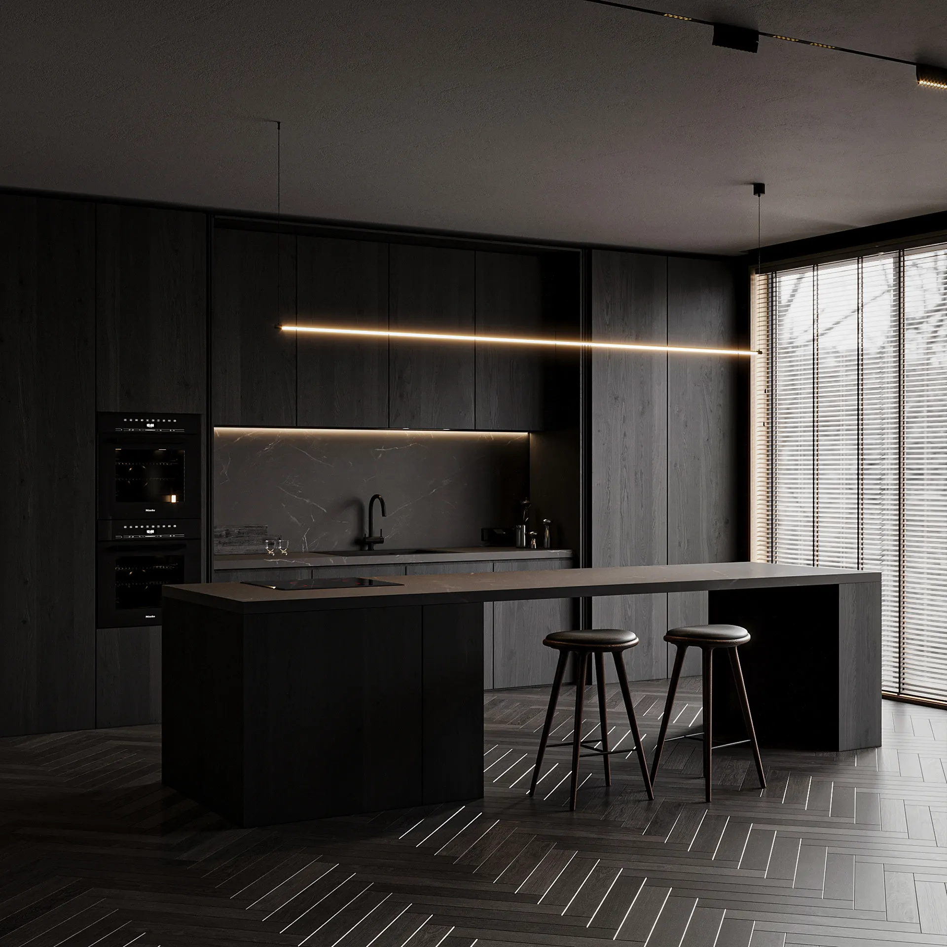 Kitchen Cabinet One Stop Turnkey Modern Design for Villa Base Cabinet Wall Cabinet Upper Cabinet Tall Cabinet Pantry Cabinet