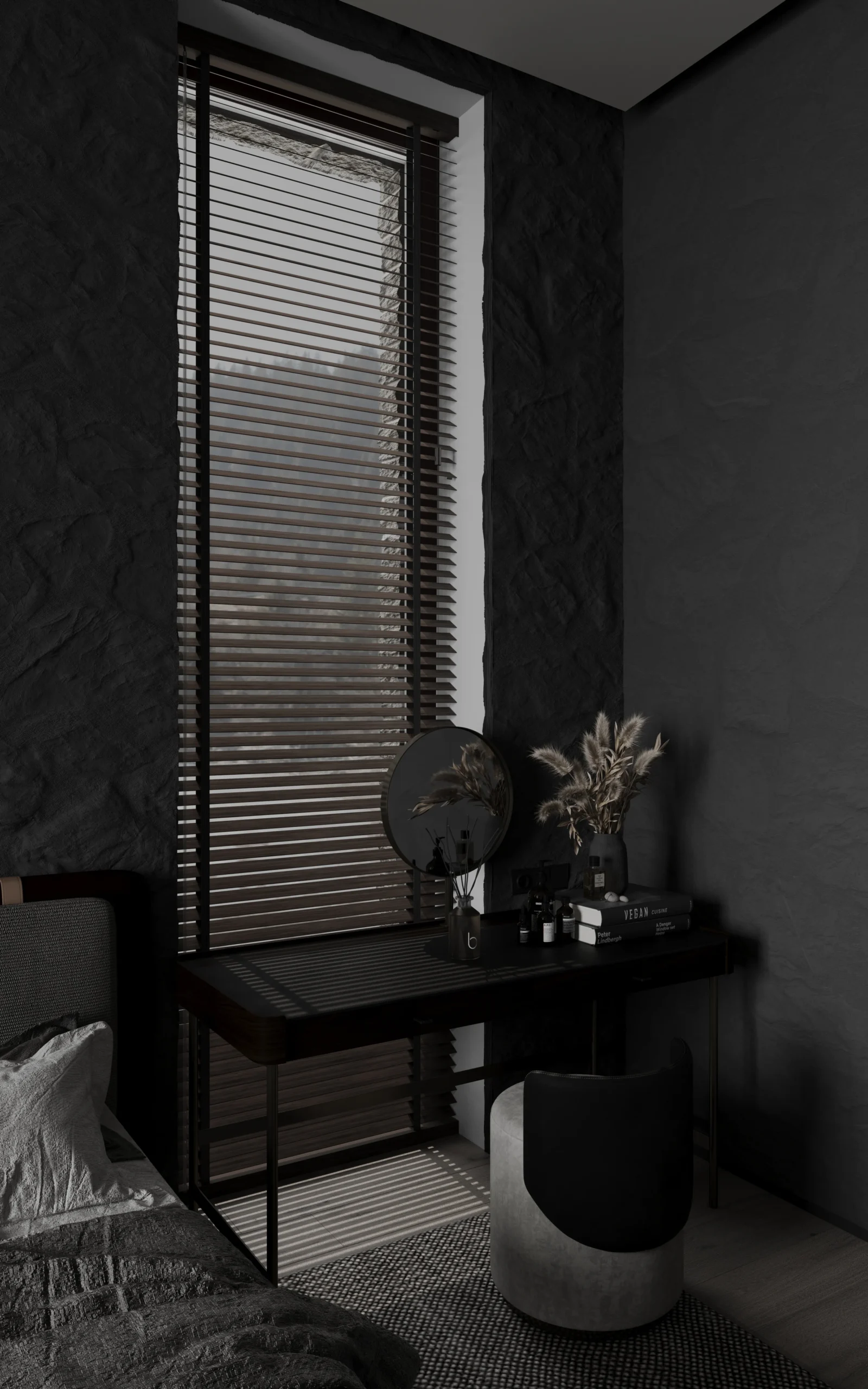 Villa Closet Minimalist Wall-Mounted Closet System Apartment Walnut Color Solid Wood Wall-Mounted Wardrobe System Walk in Closet - Image 3