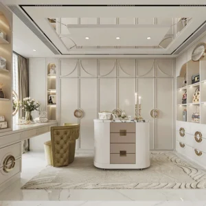 Apartment Suit Customized French Solid Wood Walk in Closet Mumbles Luxury Wardrobe Design One Stop Solution Villa Hotel Wardrobe