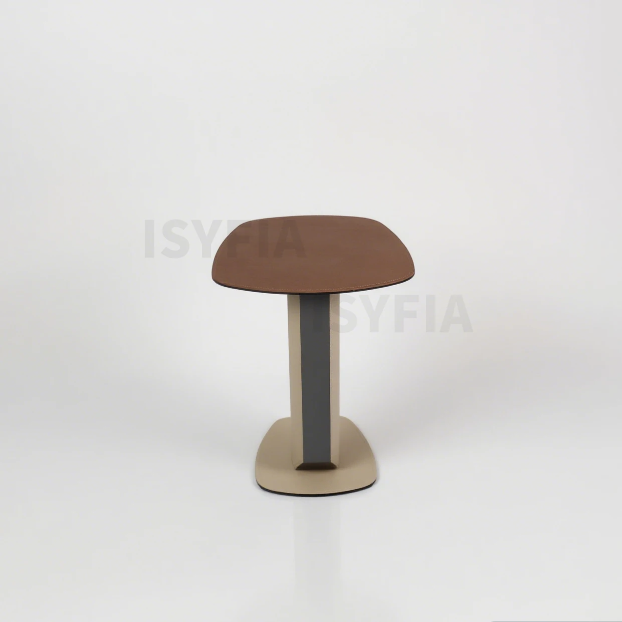 Leather Panel Wood Base Sofa Side Tables Carbon Steel Side Table Living Room Furniture for Apartment Villa Office Home - Image 3