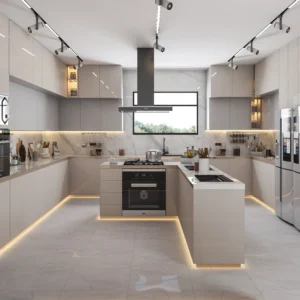 Professional Customized Kitchen Cabinets with Lacquer or Laminated Finish for Retail Export High-end Villa Luxury Mansion Island