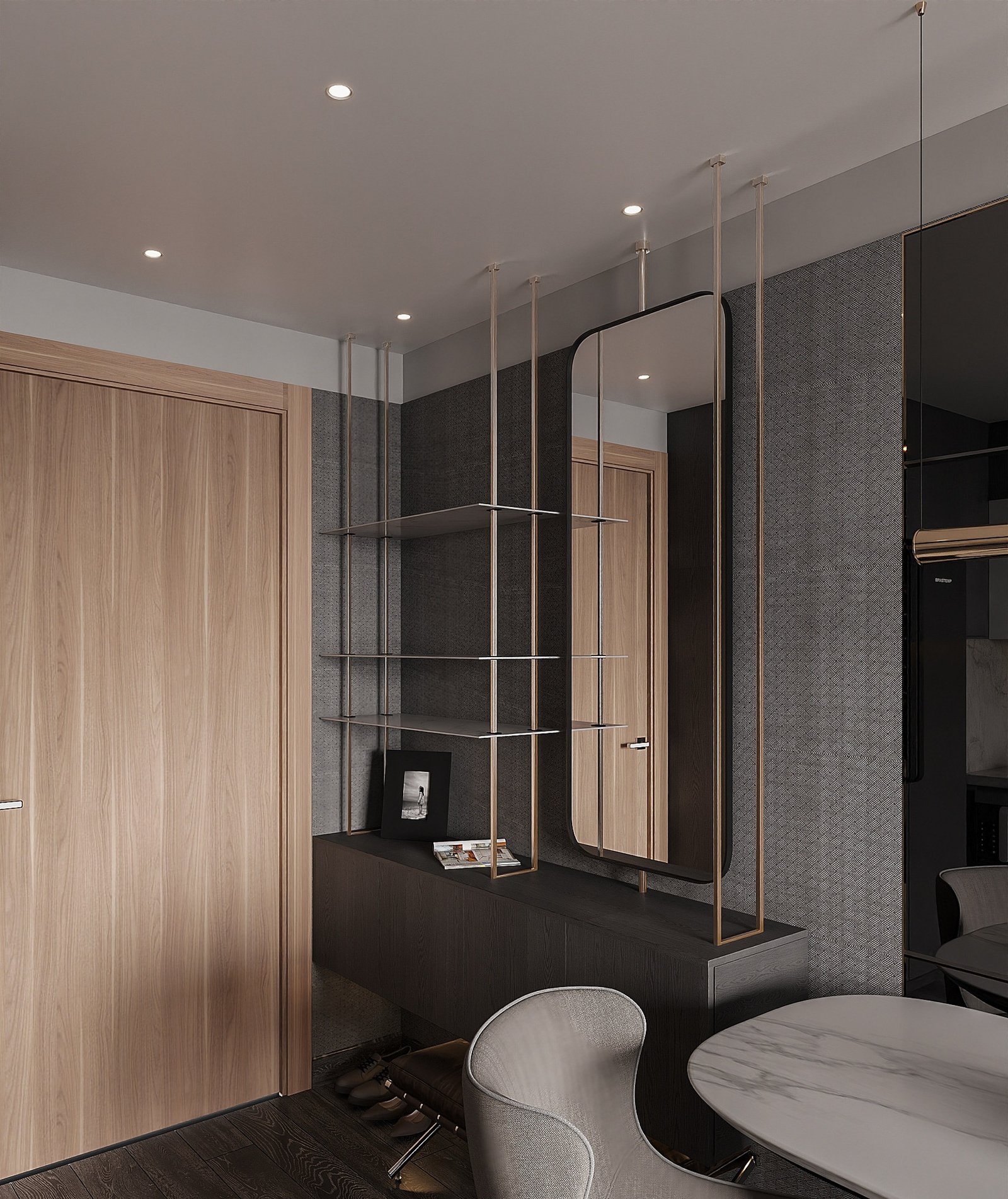 Apartment Villa Design Kitchen Cabinet Design Interior Design of High-Volume Villas Sofa Wine Cabinet Living Room - Image 4