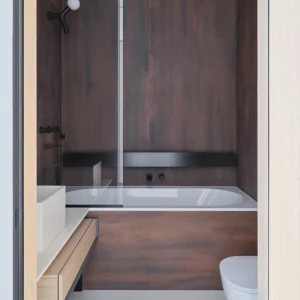 Villa Vanity Modern Design Marble Bathroom Vanity Set Durable Wood Wall Mount Mirror for Hotels Restrooms Apartments Vanity