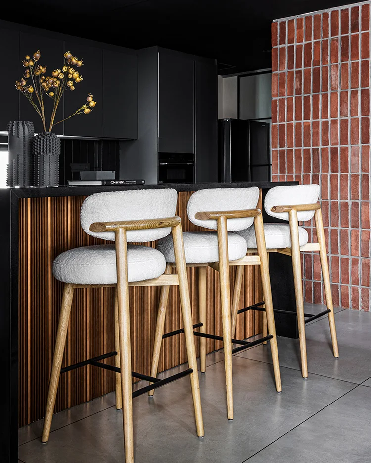 Restaurant Bar Chair Nordic Luxury Modern Bar Stool Set for Hotels Villas & Apartments for Pool Table & Kitchen Living Room Set - Image 13