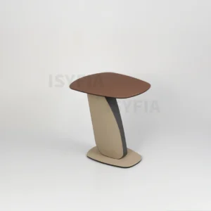Leather Panel Carbon Wood Base Side Table Modern Living Room Furniture Elegant Coffee Tables for Home Apartment Office Villa