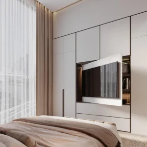 Villa Suit Apartment Customizable Floor TV Stand Living Room Hotel TV Set With Wood Hotel Suit Villa Modern Minimalism Wardrobe