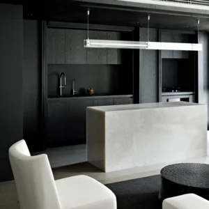 Modern Minimalist Brown Acrylic Kitchen Wall Cabinet Complete Set Shaker Style Islands Wood Grain Texture for Apartment Villa