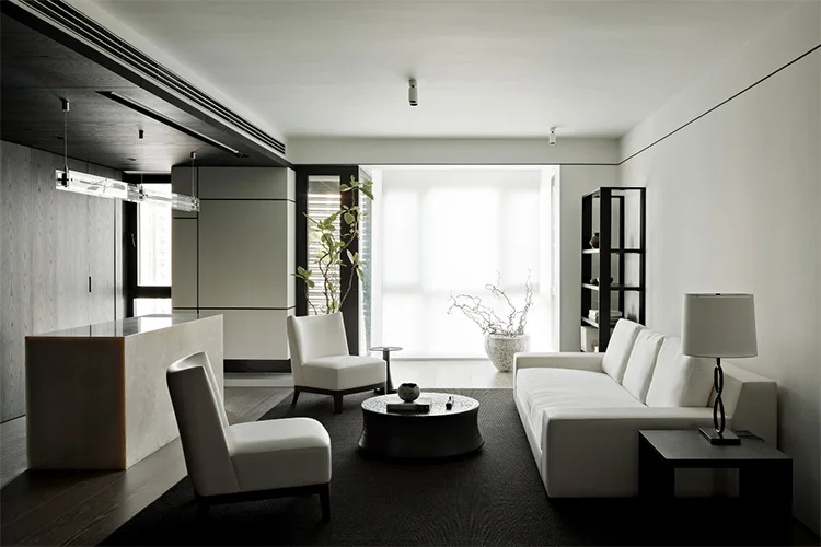 Modern Mminimalism Design Brown Acrylic Kitchen Wall Cabinet Two Tone Texture Wood Grain Complete Set Apartment Villa - Image 8