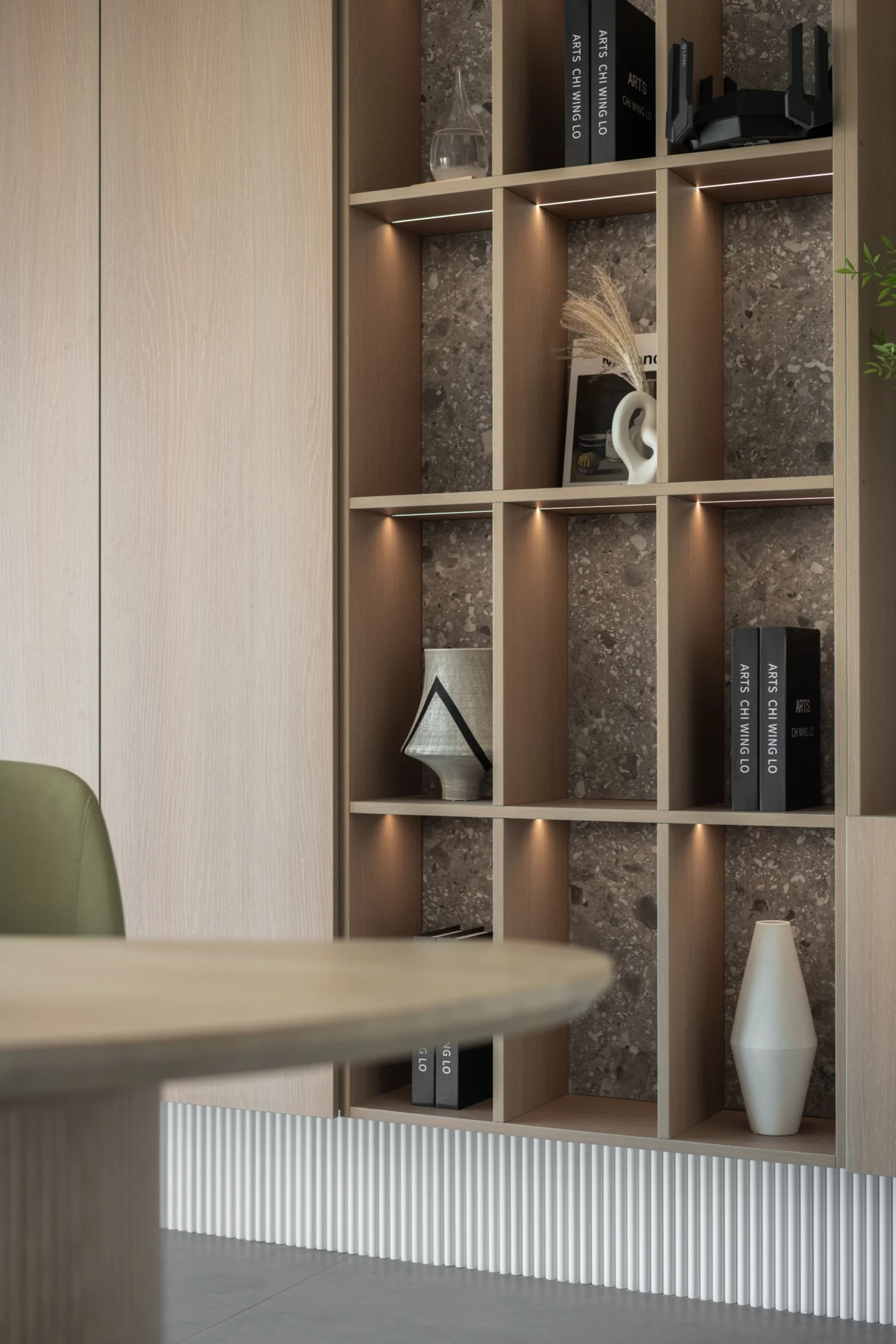 Interior Design Custom Furniture Wooden Cabinet Bookshelf Dining Room - Image 5