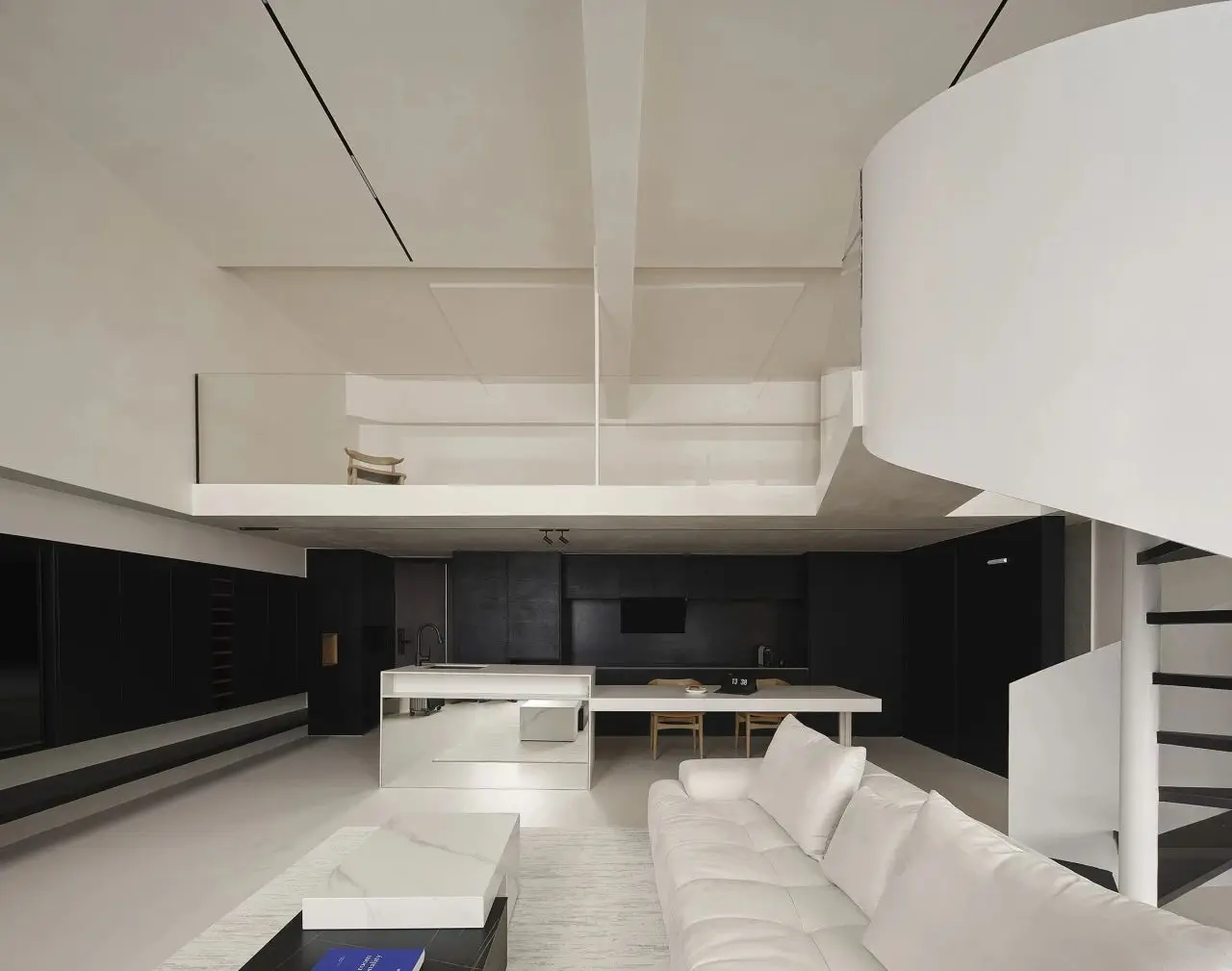 Simple High-End Business Style Black Kitchen Cabinet with Open Shelves and Island Smart Design Without Handles - Image 5