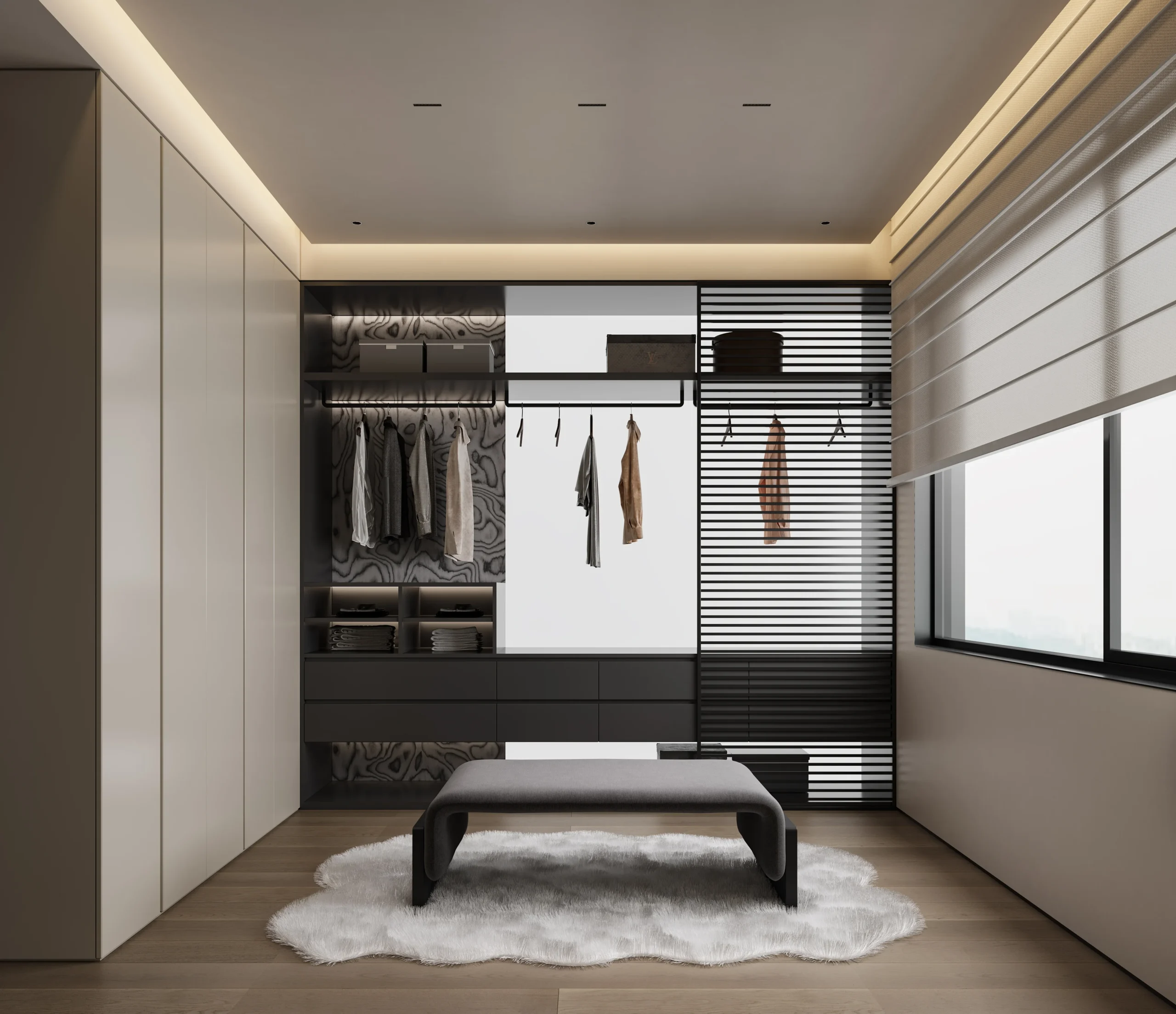 Villa Design Kitchen Cabinet Design Interior Design of High-Volume Villas Sofa Dining Table Chair Hanging Cabinet Living Room - Image 15
