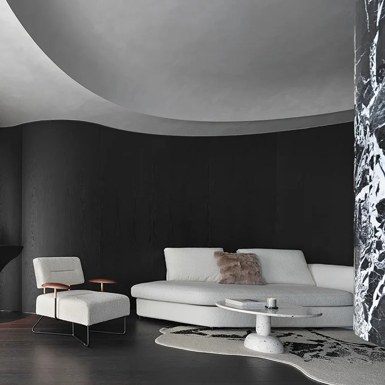 Italian Style Modern Sofa Home Living Room Stainless Steel Velvet Fabric Couch Hotel Luxury Sofa Set Furniture - Image 2