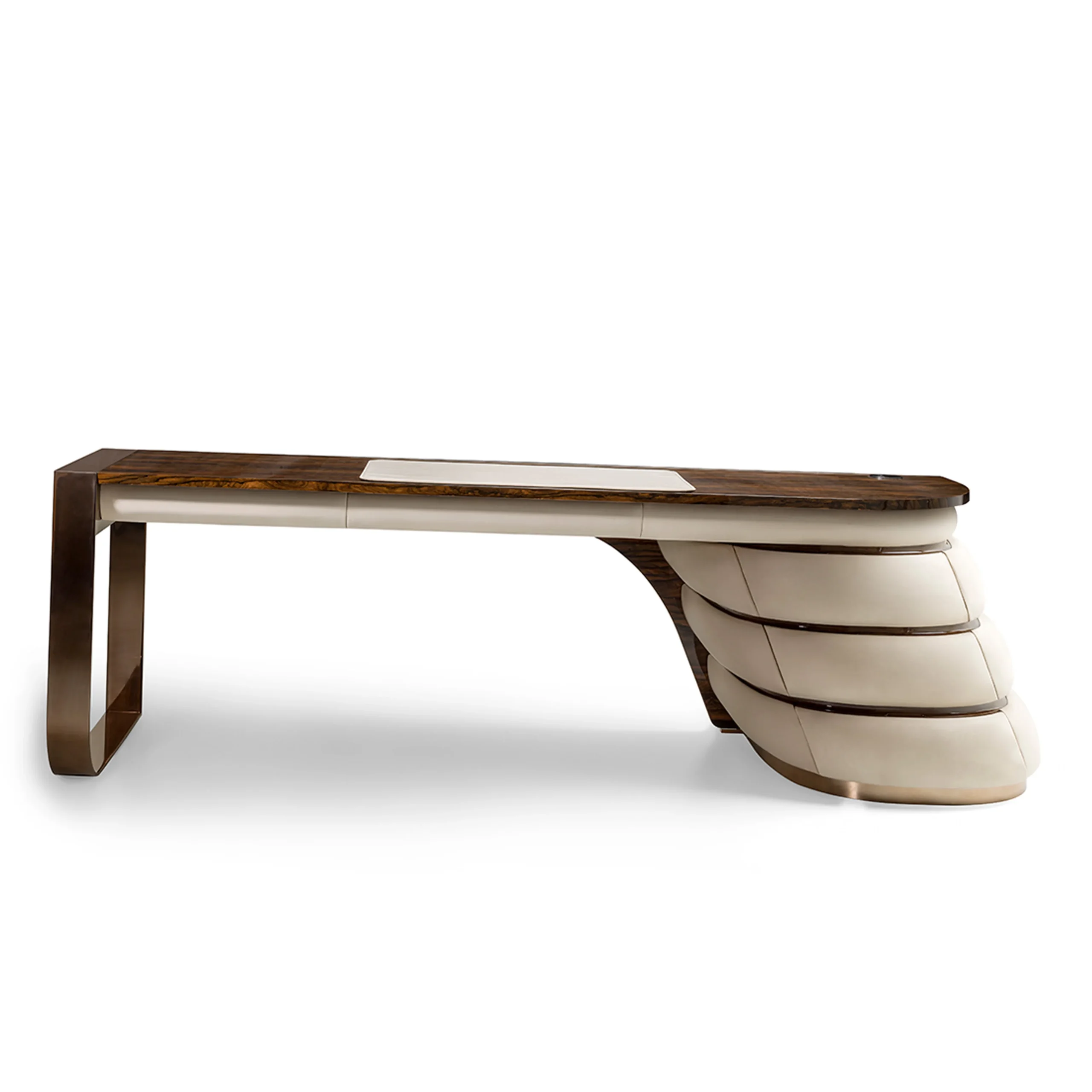 Modern Luxury Executive Office Desk Set Home Manager Gold Desk Chair Stainless Steel Extendable Feature - Image 2