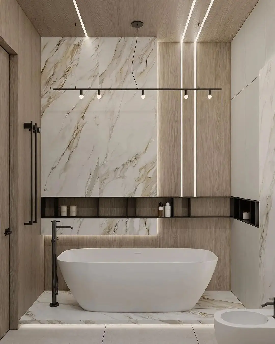 Hotel Vanity Villa Modern Minimalism Style Wall-Mounted Bathroom Vanity Cabinet with Bath Mirrors Villa Solid Wood Double Vanity - Image 2